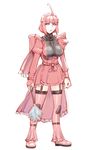  ahoge apron breasts feather_duster frills garter_straps gundam large_breasts lipstick long_sleeves maid makeup mecha_musume mobile_suit_gundam personification puffy_sleeves red_eyes red_hair red_legwear short_hair skirt solo thighhighs ueyama_michirou zaku_ii zaku_ii_s_char_custom 