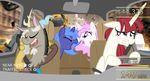  blue_fur blue_hair braces burnout_revenge discord_(mlp) draconequus driving english_text equestria-prevails equine eyes_closed friendship_is_magic fur group hair horn lauren_faust_(character) long_hair mammal my_little_pony open_mouth pink_eyes pink_hair princess_celestia_(mlp) princess_luna_(mlp) red_hair teal_eyes text tongue video_games white_fur winged_unicorn wings 