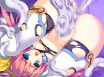  1girl anal ass blue_eyes breasts censored double_penetration game_cg kai long_hair magical_girl monster nipples pink_hair pussy rape sex shimesaba_kohada tentacle thighhighs torn_clothes vaginal walpurgis 