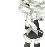  aqua_hair bad_id bad_pixiv_id closed_eyes flower hatsune_miku hayashi_(hfhfo) headphones long_hair necktie solo vocaloid 