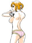  ass breasts kuri_(pienu) large_breasts nami nami_(one_piece) one_piece orange_hair sideboob tattoo topless 