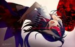  arched_back banned_artist black_hair kijin_seija multicolored_hair open_mouth red_eyes red_hair short_hair solo touhou yusano 