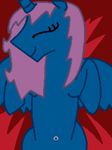  ambiguous_gender animated blue_fur equine eyes_closed fur hair horn mammal my_little_pony open_mouth original_character pink_hair solo winged_unicorn wings 