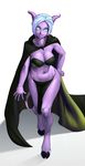  bra breasts cape draenei female glowing glowing_eyes hooves horn kairuhentai loincloth navel purple_skin smile solo tentacles underwear video_games voluptuous warcraft 