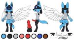  angel anthro armband back_turned balls barefoot black_fur black_nose blue_eyes blue_fur canine clothing digitigrade fangs from_behind fur gamefreak grey_fur hindpaw hybrid looking_at_viewer male mammal nintendo nude open_mouth original_character pants pawpads paws penis plain_background pok&#233;mon pok&eacute;mon solo spikes standing teeth tongue vibrantechoes video_games white_background wings 