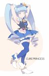  blue_eyes blue_hair blue_skirt crown cure_princess happinesscharge_precure! long_hair magical_girl mogg precure shirayuki_hime skirt smile solo thighhighs twintails wrist_cuffs 