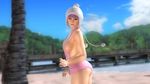  1girl 3d ass ayane ayane_(doa) beach breasts dead_or_alive dead_or_alive_5 large_breasts looking_at_viewer ocean red_eyes solo tecmo 