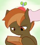  aural_penetration box brown_fur brown_hair brown_skin button_mash_(mlp) duo earth_pony equine feral friendship_is_magic fur gay gradient_background green_background hair holding horse horsecock male mammal my_little_pony orange_eyes penis plain_background pony propeller_hat solo_focus two_tone_hair vulapa white_background 