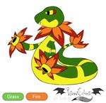  ambiguous_gender cannon fak&#233;mon fak&eacute;mon fangs flower gamefreak nintendo plain_background pok&#233;mon pok&eacute;mon reptile scales scalie snake solo vibrantechoes video_games white_background yellow_eyes 