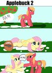  balls basket big_macintosh_(mlp) comic cum cutie_mark dialog duo earth_pony equine female fluttershy_(mlp) friendship_is_magic fur grass green_eyes hair horse horsecock jbond long_hair male mammal my_little_pony outside pegasus penis pink_hair pony red_fur russian_text smile teal_eyes text tree wings yellow_fur 