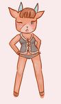  blush breasts caprine cleavage clothed clothing female goat horn mammal nintendo one_eye_closed pashmina_(animal_crossing) solo unknown_artist video_games 