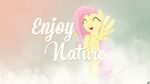  english_text equine eyes_closed female fluttershy_(mlp) flying friendship_is_magic fur hair horse jave_the_13 long_hair mammal my_little_pony open_mouth pegasus pink_hair pony smile solo text wings yellow_fur 