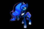  black_background blue_eyes blue_fur equine female feral friendship_is_magic fur hair horn horse long_hair mammal my_little_pony open_mouth plain_background pony princess_luna_(mlp) solo teal_eyes tiara winged_unicorn wings 