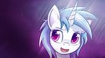  equine friendship_is_magic fur hair horn jave_the_13 mammal my_little_pony open_mouth pink_eyes smile solo two_tone_hair unicorn vinyl_scratch_(mlp) white_fur 