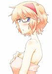  alice_margatroid bad_id bad_pixiv_id bespectacled blonde_hair blue_eyes blush glasses hairband highres looking_at_viewer naked_shirt non_(z-art) shirt simple_background solo touhou upper_body white_background 