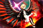  alternate_costume blonde_hair cross ex-rumia halo nail_polish red_eyes rumia solo spark621 touhou wings 