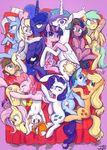  2013 absolutely_everyone applejack_(mlp) avian baguette banana bed belle_eve_(mlp) bird blonde_hair blue_eyes blue_fur blue_hair blush bread brown_hair calpain chest_tuft chibi colored confused crowded curly_hair cute cutie_mark derp_eyes derpy_hooves_(mlp) duck earth_pony equine eyes_closed female feral fluttershy_(mlp) food freckles friendship_is_magic fruit fur green_eyes grey_fur group hair horn horse hug john_joseco laser_gun lesbian long_hair looking_at_viewer looking_away looking_back looking_up lying male mammal multi-colored_hair my_little_pony on_back on_side open_mouth orange_fur original_character pegasus pillow pink_fur pink_hair pinkie_pie_(mlp) pony princess princess_celestia_(mlp) princess_luna_(mlp) purple_eyes purple_fur purple_hair rainbow_dash_(mlp) rainbow_hair raindrops_(mlp) rarity_(mlp) royalty scrunchy_face smile spooning teal_eyes teeth thepolymath tongue trixie_(mlp) tuft tumblr twilight_sparkle_(mlp) two_tone_hair unicorn white_fur winged_unicorn wings yellow_fur 
