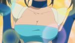  animated animated_gif black_hair blue_dragon bouncing_breasts bouquet_(blue_dragon) breasts cleavage collar gloves large_breasts tubetop 