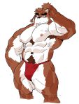  2018 anthro biceps digital_media_(artwork) fur kemono male mammal muscular muscular_male nipples solo syukapong ursine 