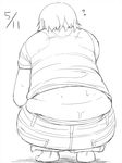  1girl ass huge_ass obese shimejix sweat 