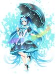  absurdly_long_hair bad_id bad_pixiv_id beamed_eighth_notes beamed_sixteenth_notes blue_hair bracelet eighth_note full_body hair_ribbon hatsune_miku high_heels jewelry long_hair mio_(jian_wei) musical_note quarter_note ribbon skirt solo twintails umbrella very_long_hair vocaloid 