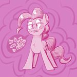  cutie_mark earth_pony english_text equine eyewear female feral friendship_is_magic glasses goattrain hair horse mammal monochrome my_little_pony open_mouth pink_theme pinkie_pie_(mlp) pony solo text 