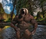  abs balls bear biceps big_muscles male mammal manipulation muscles painis18 pecs penis photo pose 