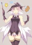  :o bad_id bad_pixiv_id blush bow colored_eyelashes dress flower gloves hat highres open_mouth orig original pink_eyes pink_hair robe short_hair solo star stuffed_animal stuffed_toy teddy_bear thigh_gap thighhighs touma_kisa w wand witch witch_hat 