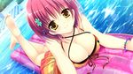  breasts cleavage game_cg inugami_kira kashiwabara_mii majo_koi_nikki qoobrand red_hair swimsuit water yellow_eyes 