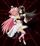  akemi_homura akuma_homura argyle argyle_legwear bad_id bad_pixiv_id bare_shoulders bdsm black_gloves black_hair blush bondage bound bound_wrists bow bow_panties breast_grab breasts dress gloves grabbing hair_bow kaname_madoka long_hair looking_at_another magical_girl mahou_shoujo_madoka_magica mahou_shoujo_madoka_magica_movie multiple_girls nipples one_eye_closed panties panties_around_one_leg pink_hair purple_eyes small_breasts smile spoilers takonoke thighhighs thighhighs_pull torn_clothes two_side_up ultimate_madoka underwear white_panties wings yellow_eyes yuri zettai_ryouiki 