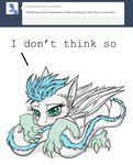  ask blue_hair dragon english_text feathers female feral foldeath fur furred_dragon green_eyes hair mammal original_character patch(character) solo text tumblr wings 