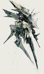  concept_art gun highres lm7_(op-center) looking_at_viewer mecha original short_hair sketch solo weapon white_background white_hair 