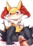  blush braixen canine duo erection female fennec fox male mammal nintendo nude penis pok&#233;mon pok&eacute;mon pussy red_eyes solo_focus straight video_games 