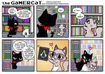  &lt;3 bubble cat clothing comic cute dialog edit english_text eyewear feline female fur gamer_cat gamercat glasses glitch humor male mammal open_mouth pixel pussy scarf sex straight text tongue video_games 