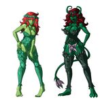 anthro bottomless breasts claws clothing dc_comics demon female green_eyes green_skin hair invalid_tag lemonfont plant poison-ivy_(character) poison_ivy pussy red_hair transformation 