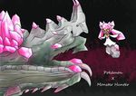  artist_request basarios_subspecies capcom claws crossover diancie monster_hunter monster_hunter_4 monsters nintendo no_humans pokemon red_eyes wings 
