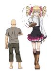  1girl bald barefoot blonde_hair blood blue_eyes censored comic dairenji_suzuka drill_hair faceless faceless_male hair_ribbon highres hunter_x_hunter kiikii_(kitsukedokoro) parody penis ribbon testicles tokyo_ravens translation_request twin_drills twintails 