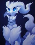  blue_eyes cute falvie fluffy fur legendary_pok&#233;mon legendary_pok&eacute;mon nintendo pok&#233;mon pok&eacute;mon reshiram video_games white_fur 
