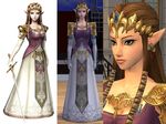  blue_eyes brown_hair long_hair princess_zelda render sword the_legend_of_zelda the_sims_3 weapon 