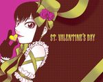  crossdressing elbow_gloves flower frills gloves gothic gothic_lolita hair_ribbon heart lips lipstick lolita_fashion makeup male_focus moyashimon otoko_no_ko purple_eyes ribbon rose silhouette solo valentine yuki_(kinkoi) yuuki_kei 