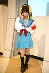  brown_hair cheerleader cosplay mizuno_shiro photo real school_uniform schoolgirl skirt suzumiya_haruhi suzumiya_haruhi_no_yuuutsu 