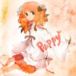  bad_id bad_pixiv_id bow brown_eyes copyright_request flower lace lingerie petticoat red_hair ribbon solo underwear xxxxakixxxx 