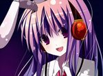  animal_ears bad_id bad_pixiv_id bunny_ears headphones necktie purple_hair rairateru reisen_udongein_inaba smile solo touhou 