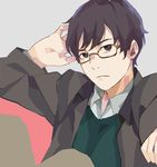  bad_id bad_pixiv_id black_hair glasses higashi_no_eden kazuomi_hirasawa male_focus serious solo 