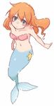  alternate_costume artist_request bikini_top blue_eyes gym_leader jewelry kasumi_(pokemon) long_hair looking_at_viewer mermaid mermaid_kasumi_(pokemon) midriff monster_girl monsterification necklace orange_hair pokemon pokemon_(anime) simple_background solo star white_background 