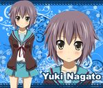  bad_id bad_pixiv_id blush brown_eyes cardigan grey_hair hirano_yui kita_high_school_uniform nagato_yuki school_uniform serafuku short_hair suzumiya_haruhi_no_yuuutsu 