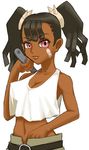  artist_request ayukawa_miyuki bandaid bandaid_on_face basquash! black_hair dark_skin hairlocs highres solo twintails very_dark_skin 