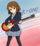  bad_id bad_pixiv_id brown_eyes brown_hair delf guitar highres hirasawa_yui instrument k-on! pantyhose school_uniform short_hair solo 