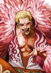  donquixote_doflamingo lack male_focus muscle one_piece solo tongue 