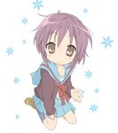  bad_id bad_pixiv_id brown_eyes cardigan clerk_nagato core_(mayomayo) cosplay grey_hair kita_high_school_uniform lucky_star nagato_yuki nagato_yuki_(cosplay) school_uniform serafuku short_hair solo suzumiya_haruhi_no_yuuutsu 